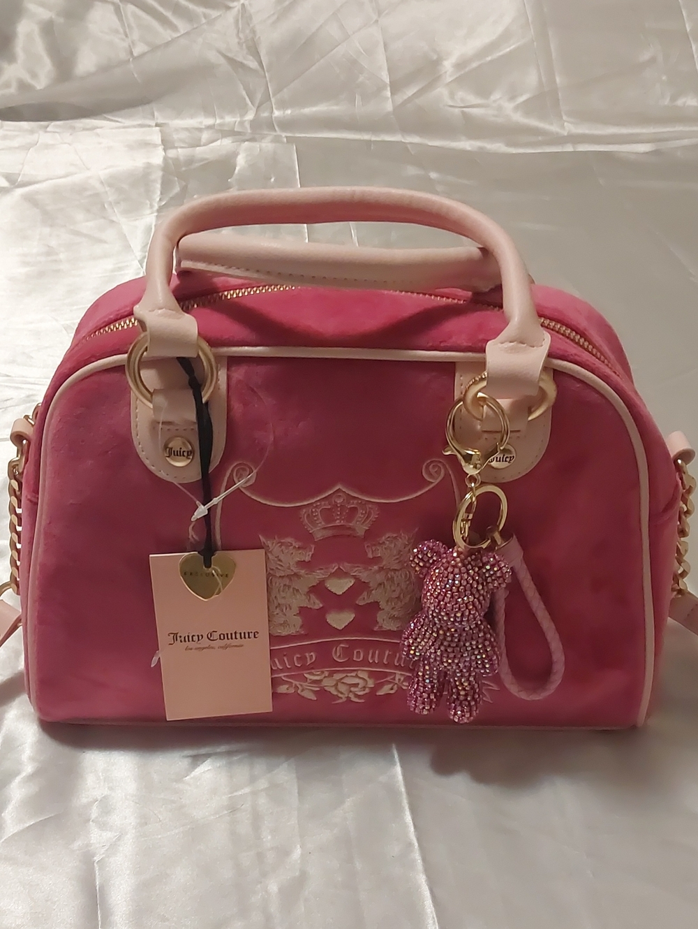 New Juicy Couture Pink Dome Satchel Handbag